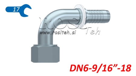 HYDRAULICKÉ PŘIPOJENÍ DKORFS ŽENSKÝ ELBOW 90° DN6-9/16-18