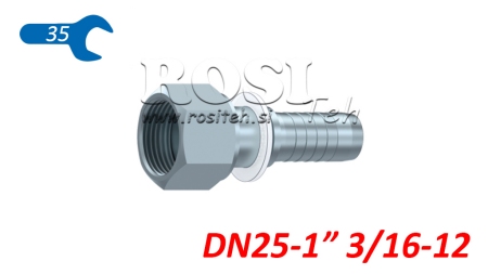 HYDRAULIC FITTING DKORFS FEMALE DN25-1 3/16-12