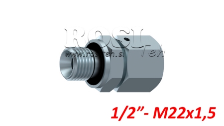 HIDRAVLIČNI DVOVIJAČNIK UVOJNI VIJAČNI SPOJ AOVR ED BSP1/2 - M22x1,5