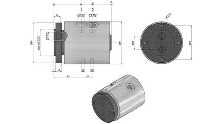 CONECTOR GIRATORIO HIDRÁULICO 2VÍAS IH2037-GY6LS 3/8 30LIT/MIN 350RPM 350BAR