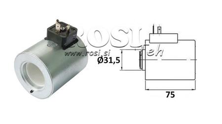 ELEKTROMAGNETTINEN KELA 24V DC CETOP-VENTTIILILLE 5 - fi 31.4mm-75mm 37W
