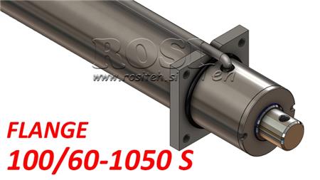 hydraulische cilinder met montageplaat en leidingen 100/60-1050