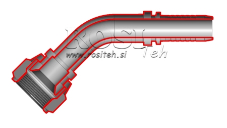 HYDRAULINEN YHTEYS DKJ JIC74° NAISPUOLEINEN KULMA 45° DN5-1/2-20