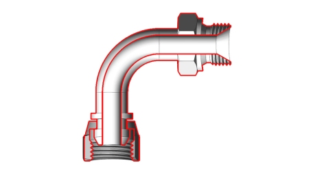 HYDRAULISCHE BOCHT 90° BSP MAN-VROUW 1/2