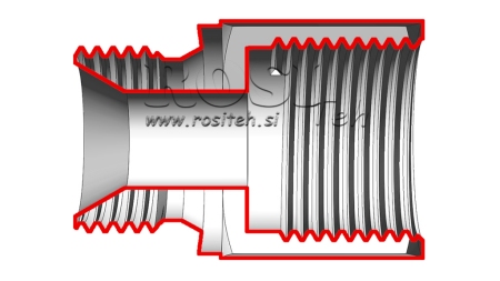 HYDRAULIKADAPTER MÄNNLICH-WEIBLICH 1"1/2 - VERLÄNGERT