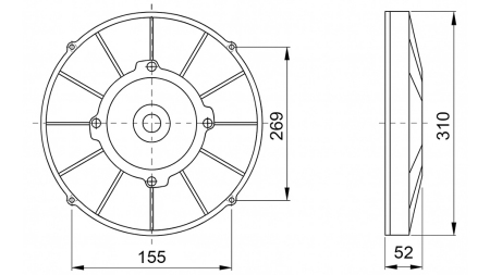 ΑΞΟΝΙΚΟΣ ΑΕΡΑΓΩΓΟΣ 280MM PULL 24V