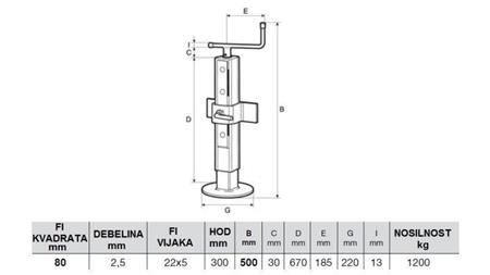 VERSTELBAAR DRAADSTEUNBEEN 300MM - 1200KG