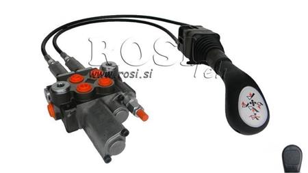 JOYSTIC BREZ TIPKE S PLETENICO 1 met. IN HIDRAVLIČNI VENTIL 2xP40 lit.  PLAVAJOČA