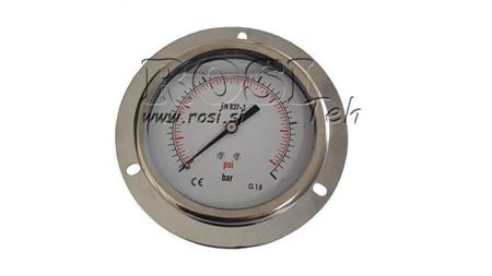 MANOMETER DN100 ACHTER 0 - 2.5 BAR - 1/2