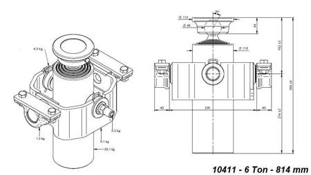 TELESCOPINEN SYLINTERI KOMPAKTI 4 ASTETTA 814mm x110 -PALLON