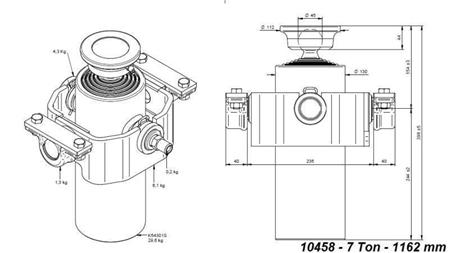 TELESCOPICKÝ CYLINDR KOMPAKTNÍ 5 STUPŇŮ 1162mm x125 -KULIČKA