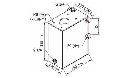 RESERVORIO 1L PARA BOMBA MANUAL - dimensiones