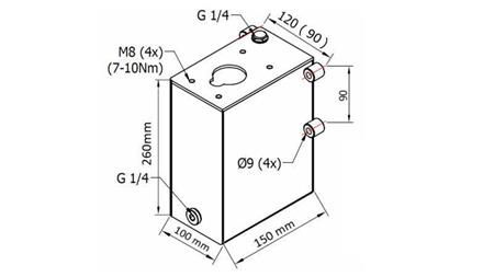 RESERVOIR 3L VOOR HANDPOMP - afmetingen