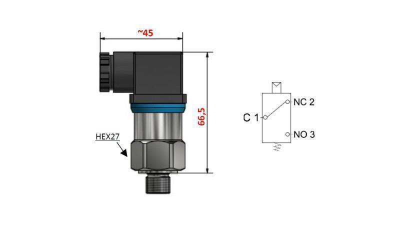 INTERRUPTOR DE PRESIÓN HIDRÁULICA F3 30-250 BAR (MÁX. 300BAR)