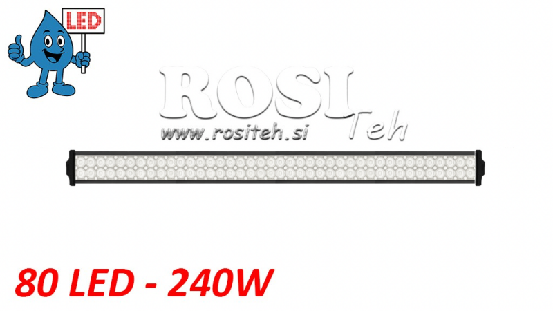 LÂMPADA DE TRABALHO LED - LUZ 80 LED 240W 12V-24V COMBO 106CM MEGA