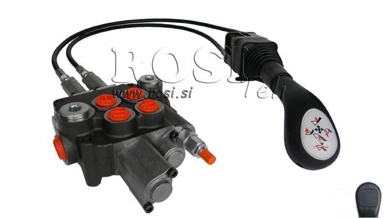 JOYSTICK SIN BOTÓN CON POLEA 1.5 m Y VÁLVULA HIDRÁULICA 2xP80 l. FLOTE