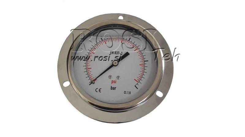 MANOMETER DN100 ACHTER 0 - 2.5 BAR - 1/2