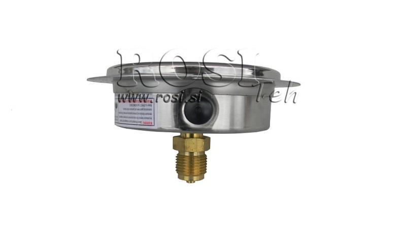 MANOMETER DN100 ACHTER 0 - 2.5 BAR - 1/2