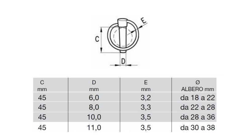TURVALLINEN PYÖREÄ KLIPSI 6 mm (10 KPL) - mitat